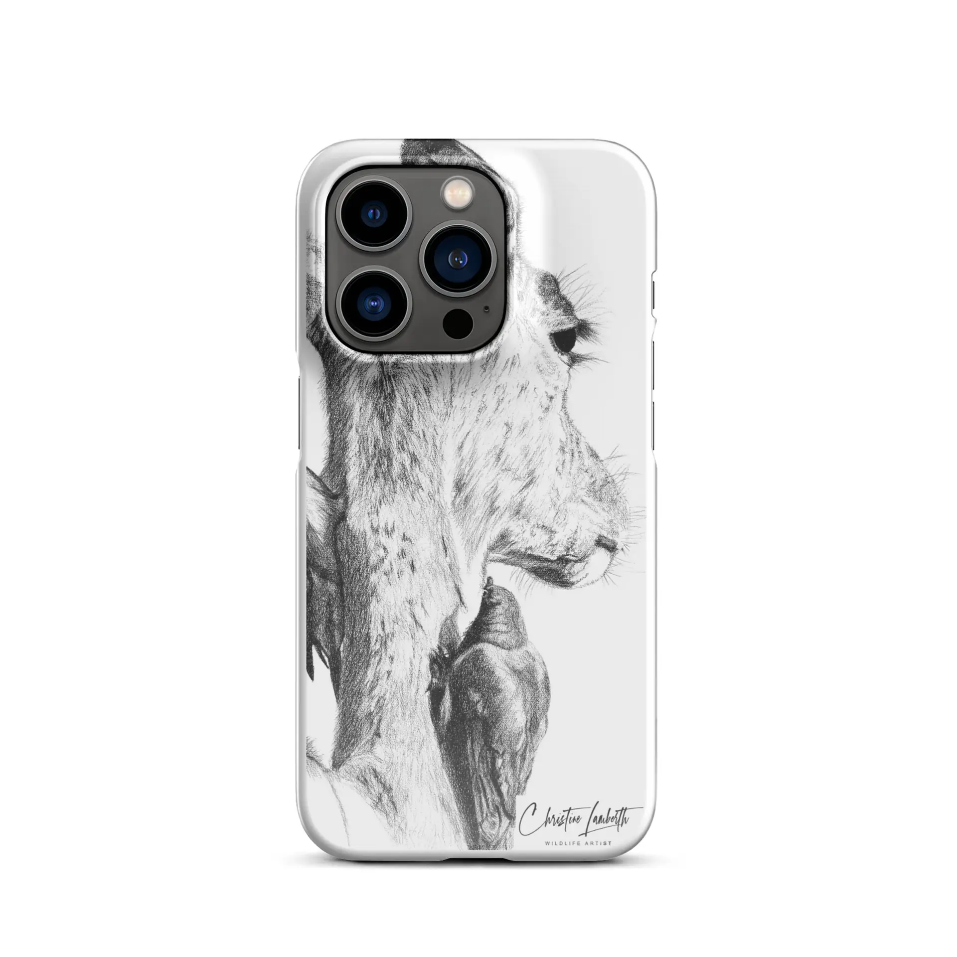 Christine Lamberth Collection: Mobile Phone Cover - Kudu Cow and Bird