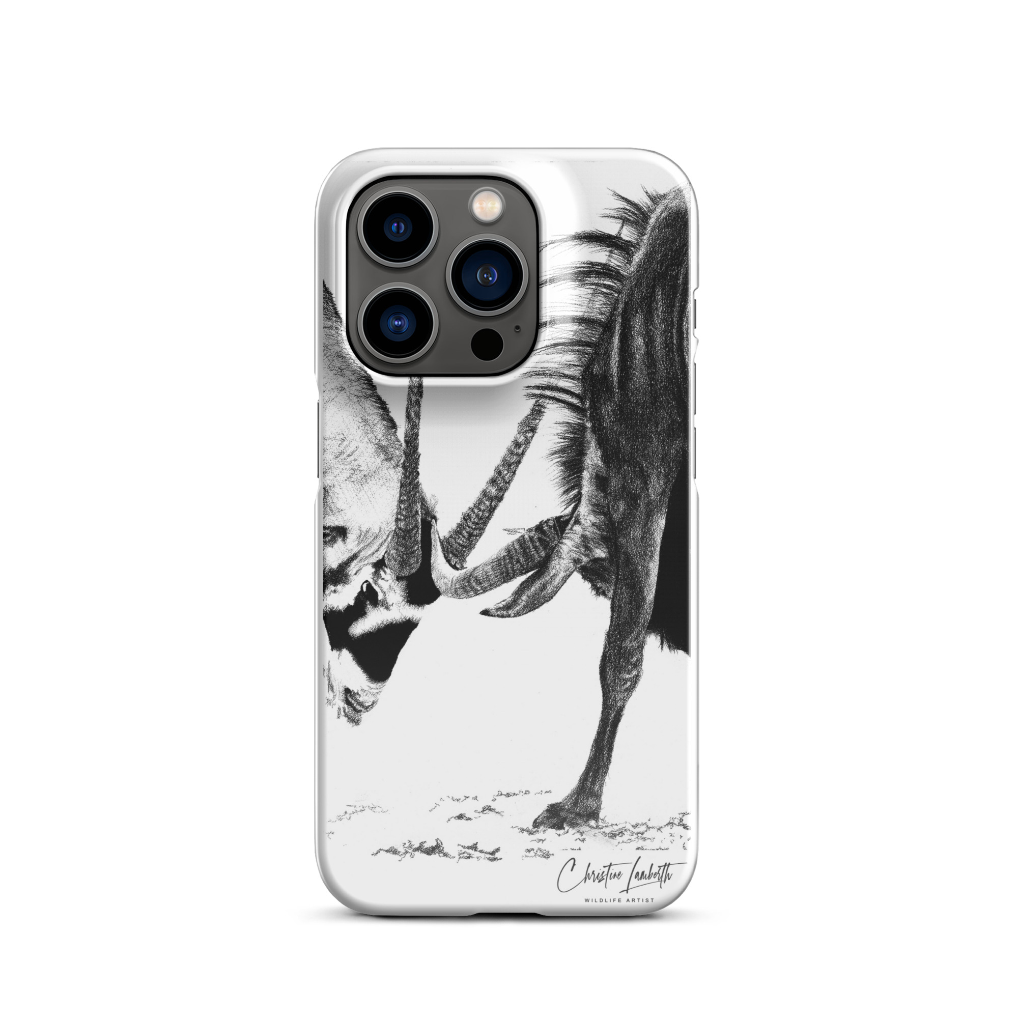 Christine Lamberth Collection: Mobile Phone Cover - Oryx and Wildebeest